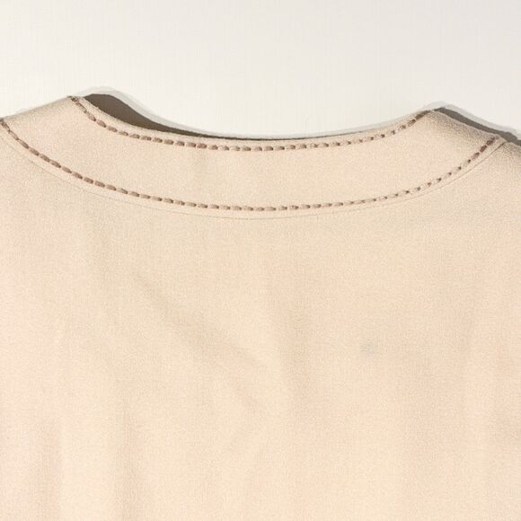 Boden Beige Wool Shift Dress Decorative Stitching Women's Size 8 Long - Picture 9 of 15